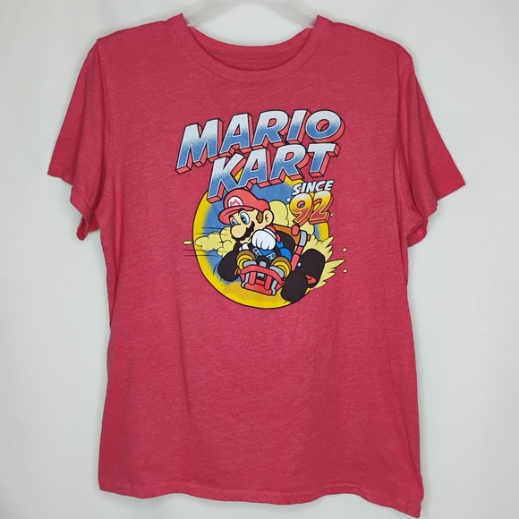 Men's XXL Nintendo Red Retro Mario Kart Since 92 Gaming Short Sleeve Tee Shirt - Picture 1 of 12